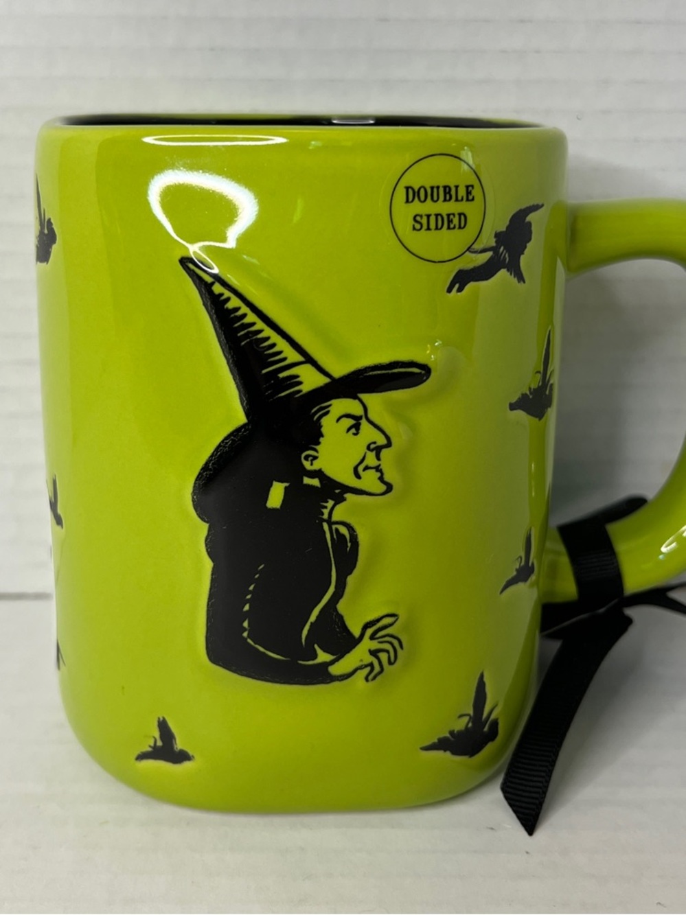 Rae Dunn Wizard Of Oz Wicked Witch Green Halloween Double Sided Mug New